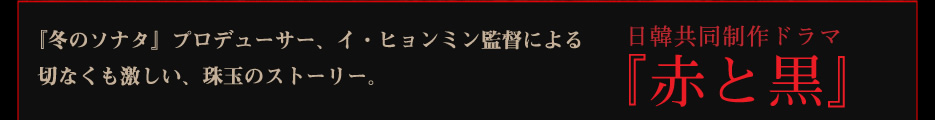 『冬のソナタ』プロデューサー、イ・ヒョンミン監督による切なくも激しい、珠玉のストーリー。日韓共同制作ドラマ 『赤と黒』