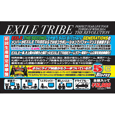 EXILE TRIBE PERFECT YEAR LIVE TOUR TOWER OF WISH 2014 ～THE REVOLUTION～（5Blu-ray）【初回生産限定豪華盤】