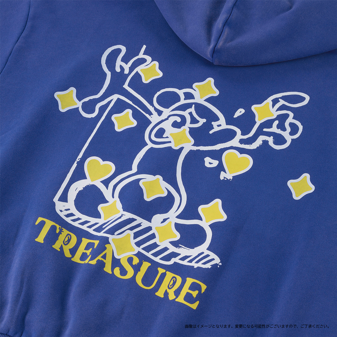 TREASURE ジップアップ フーディ 青コインパーキングデリバリー