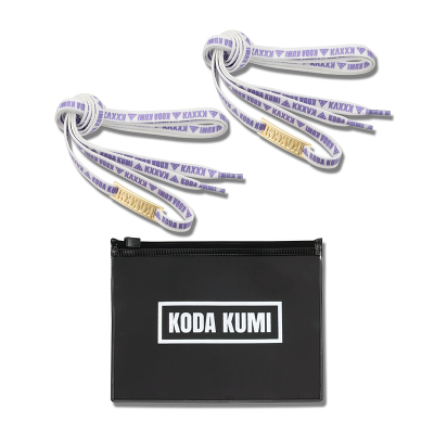 SHOELACE & PLATE�iWHITE�~PURPLE�j