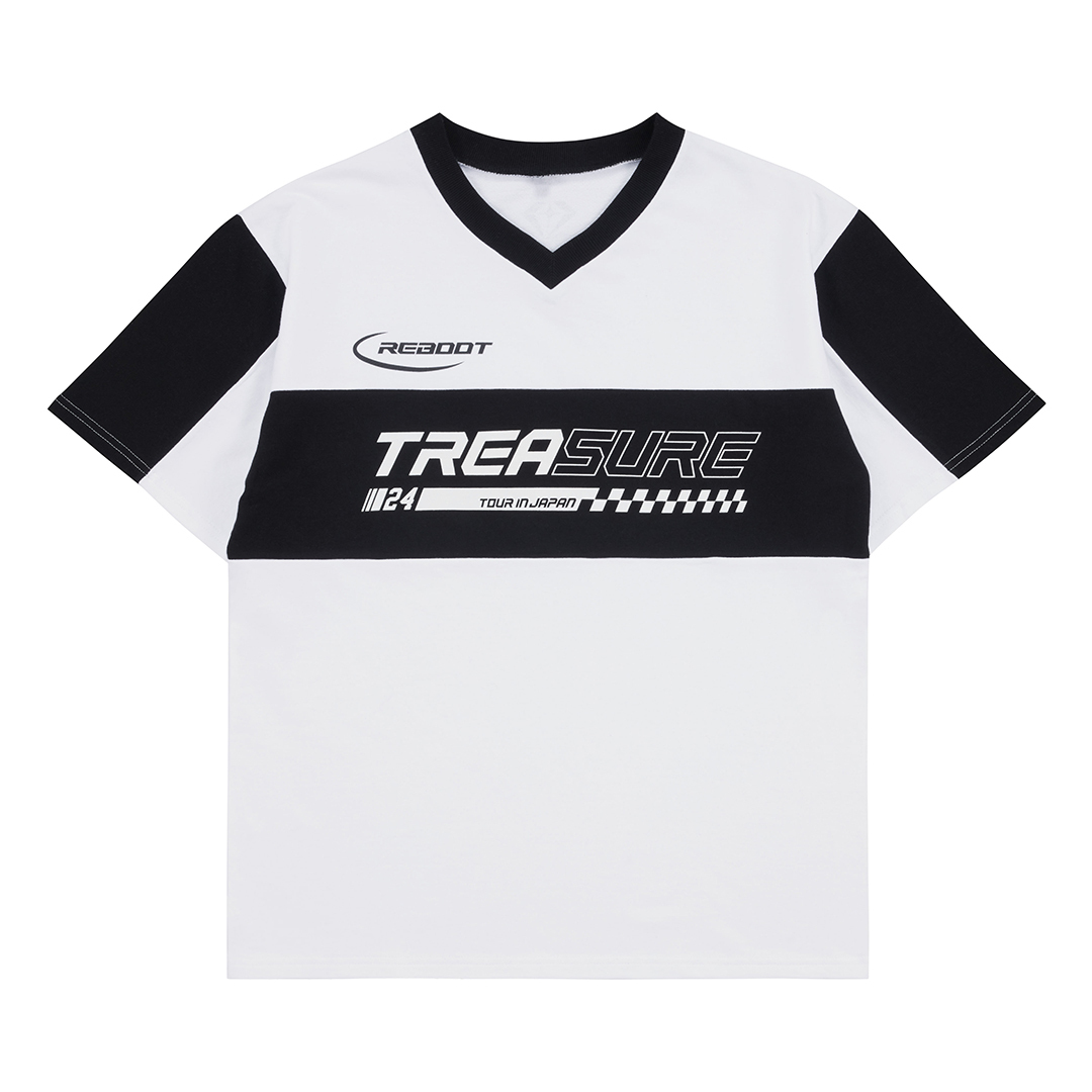 TREASURE：バイカラー スウェット Tシャツ（WHITE） Tシャツ