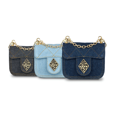 DENIM MINI POUCH�iBLACK�j