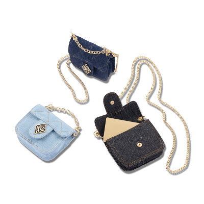 DENIM MINI POUCH�iBLACK�j