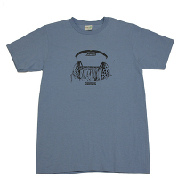 BOREDOMS：BOREDOMS ヘッドフォン柄 Tシャツ ブルー GOODS