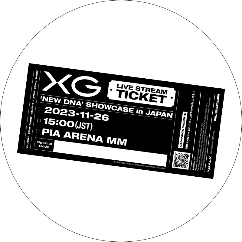 XG 'NEW DNA' SHOWCASE in JAPAN」LIVE STREAM TICKET